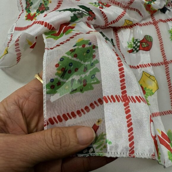 Vintage Scarf Christmas Holiday 56” Rectangle Long Snowman Holly Runner Cover - Picture 4 of 12